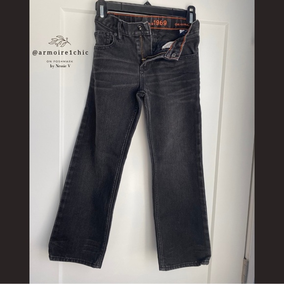 GAP KIDS | 1969 Black Denim Jeans | Adjustable Waist with Easy Hook Closure - Picture 6 of 6